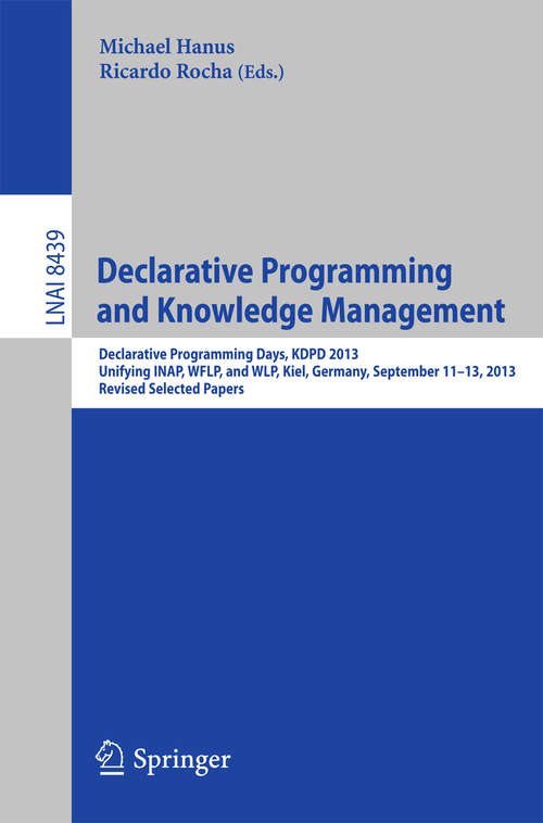 Book cover of Declarative Programming and Knowledge Management