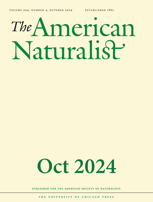 Book cover of The American Naturalist, volume 204 number 4 (October 2024)