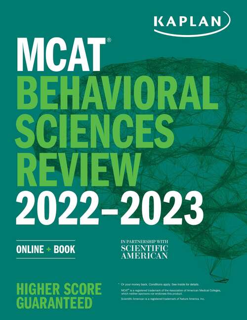 Book cover of MCAT Behavioral Sciences Review 2022-2023: Online + Book (Kaplan Test Prep)