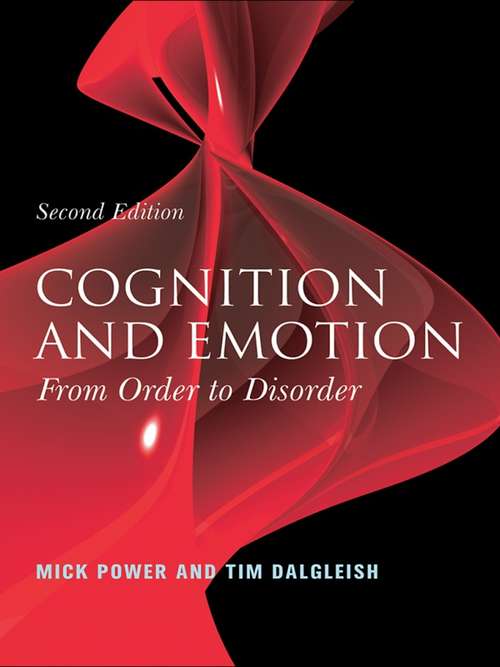Book cover of Cognition and Emotion: From Order to Disorder