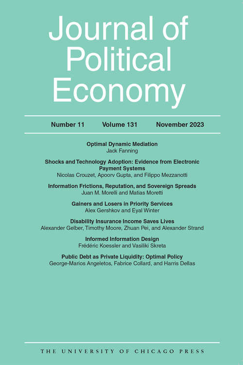 Book cover of Journal of Political Economy, volume 131 number 11 (November 2023)