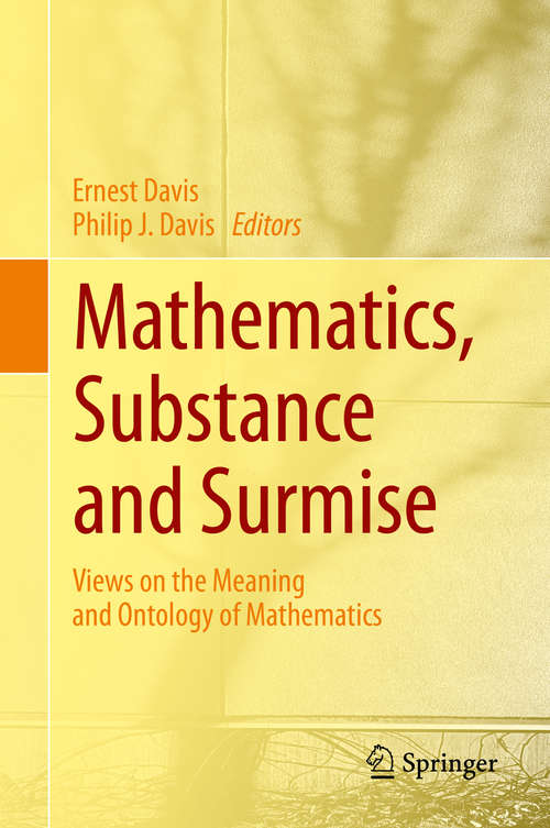 Book cover of Mathematics, Substance and Surmise