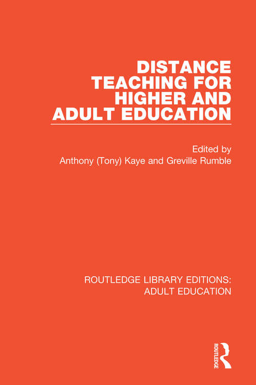 Book cover of Distance Teaching For Higher and Adult Education (Routledge Library Editions: Adult Education)