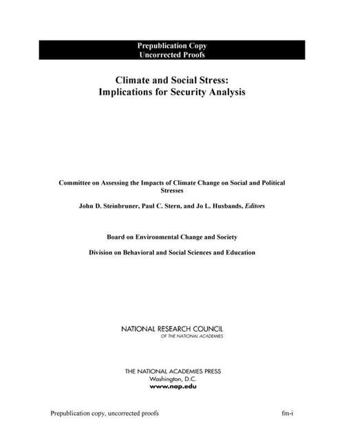 Book cover of Climate and Social Stress