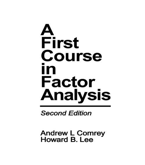 Book cover of A First Course in Factor Analysis (2)