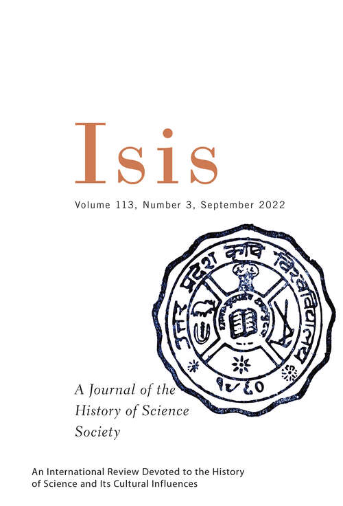 Book cover of Isis, volume 113 number 3 (September 2022)