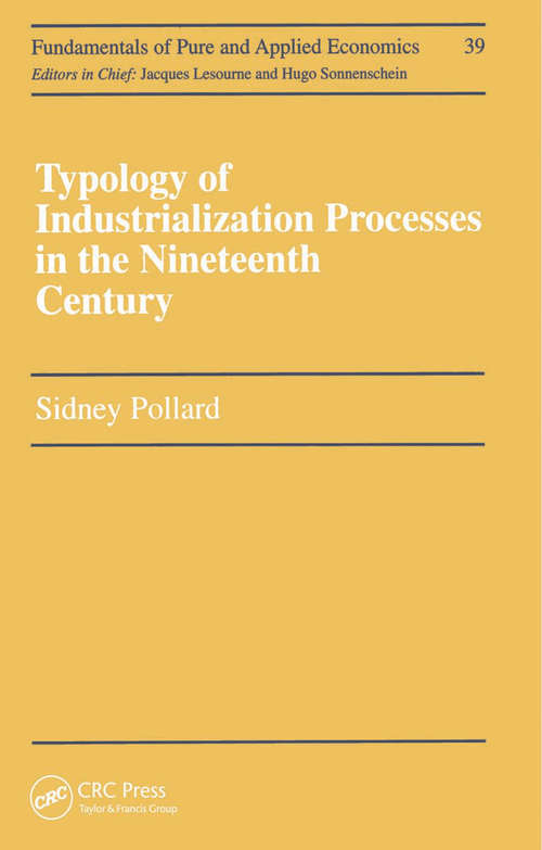 Book cover of Typology of Industrialization Processes in the Nineteenth Century