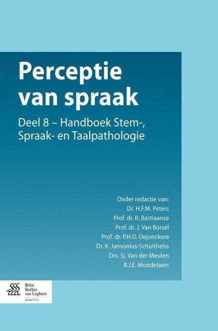 Book cover of Perceptie van spraak: Deel 8 - Handboek Stem-, Spraak- en Taalpathologie