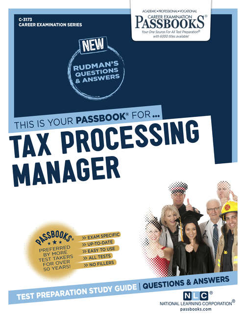 Book cover of Tax Processing Manager: Passbooks Study Guide (Career Examination Series)