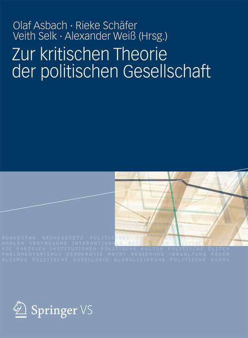 Book cover of Zur kritischen Theorie der politischen Gesellschaft