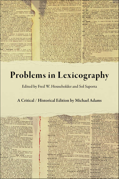 Book cover of Problems in Lexicography: A Critical/Historical Edition (Well House Bks.)