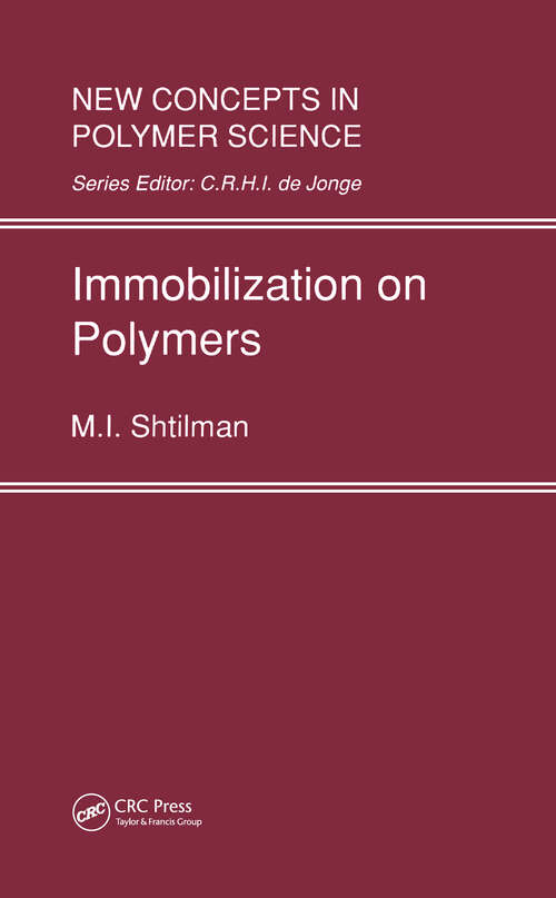 Book cover of Immobilization on Polymers