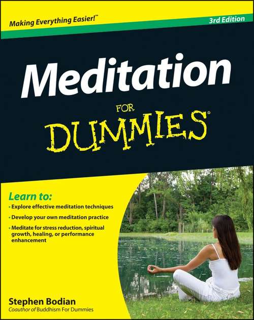 Book cover of Meditiation For Dummies, 3rd Edition