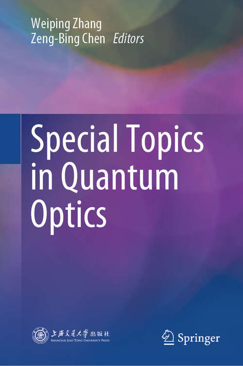 Book cover of Special Topics in Quantum Optics (2024)