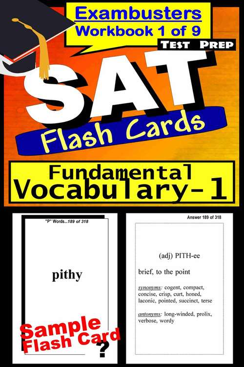 Book cover of SAT Test Prep 1 Flash Cards: Essential Vocabulary (Exambusters SAT Workbook: 1 of 9)