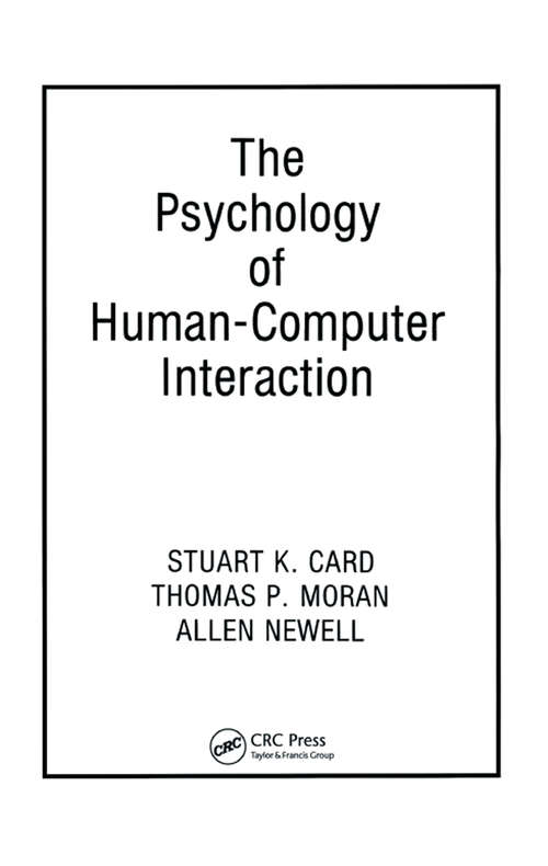 Book cover of The Psychology of Human-Computer Interaction