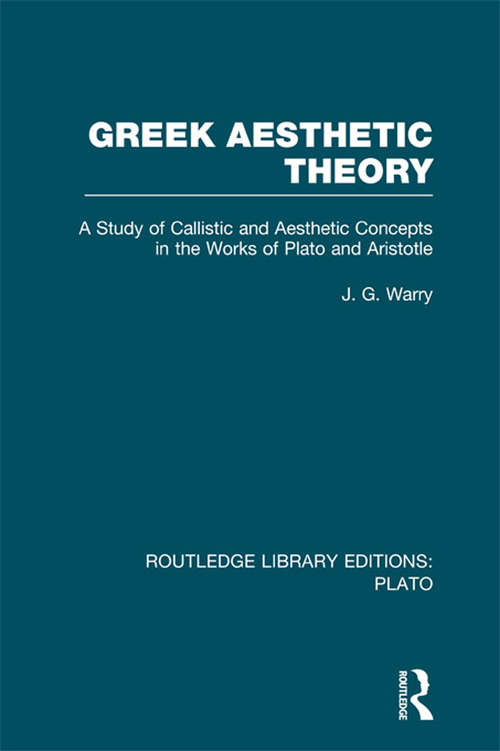 Book cover of Greek Aesthetic Theory (Routledge Library Editions: Plato)