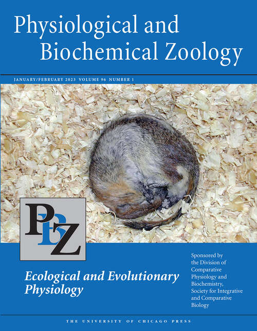 Book cover of Physiological and Biochemical Zoology, volume 96 number 1 (January/February 2023)