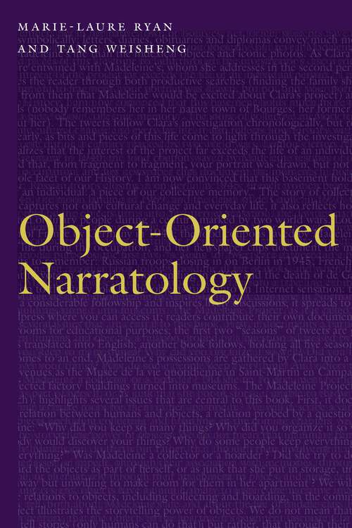 Book cover of Object-Oriented Narratology (Frontiers of Narrative)