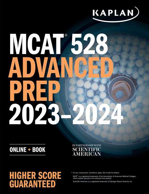 Book cover of MCAT 528 Advanced Prep 2023-2024: Online + Book (Kaplan Test Prep)
