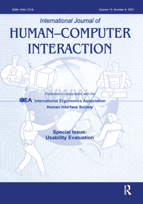 Book cover of Usability Evaluation: A Special Issue of the International Journal of Human-Computer Interaction