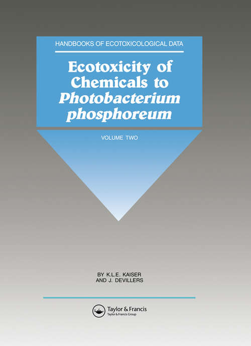 Book cover of Ecotoxicity of Chemicals to Photobacterium Phosphoreum