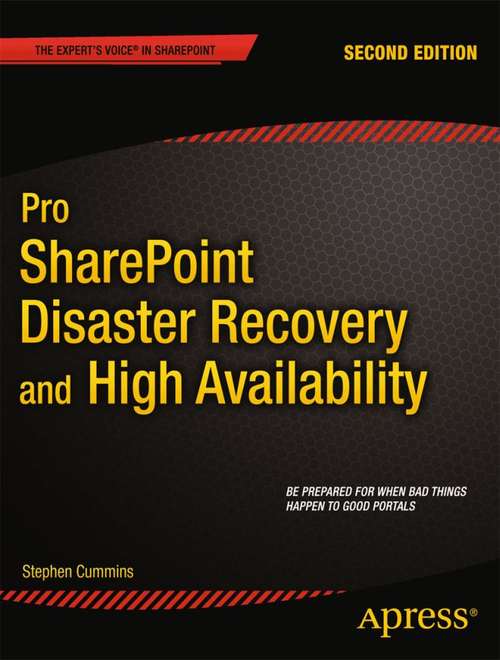 Book cover of Pro SharePoint Disaster Recovery and High Availability