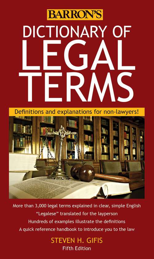 Book cover of Dictionary of Legal Terms: Definitions And Explanations For Non-lawyers (Sixth Edition)