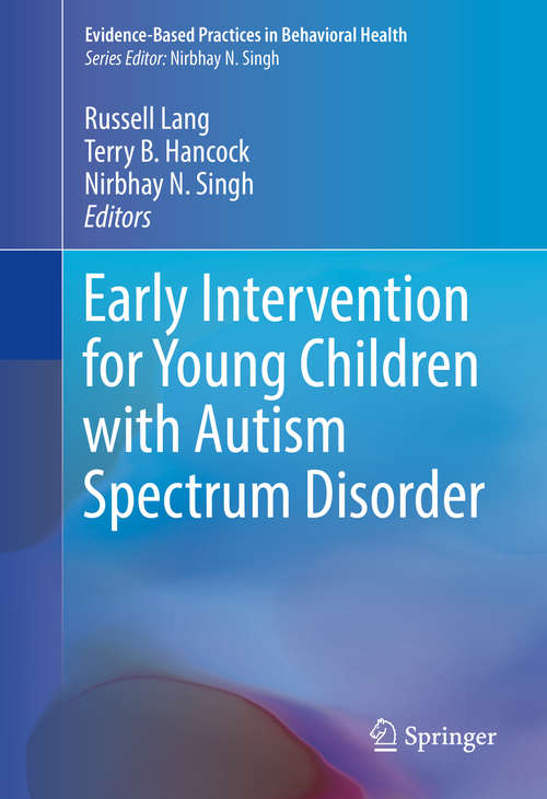 Book cover of Early Intervention for Young Children with Autism Spectrum Disorder