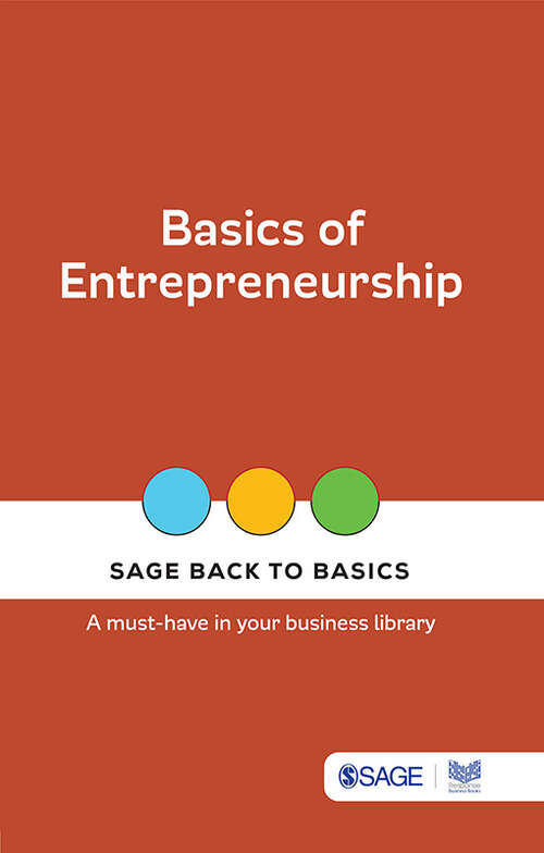Book cover of Basics of Entrepreneurship (SAGE Back to Basics)