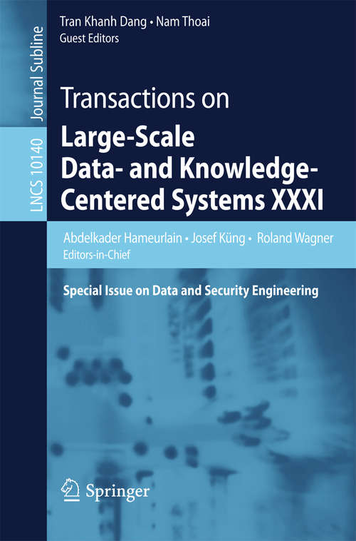 Book cover of Transactions on Large-Scale Data- and Knowledge-Centered Systems XXXI
