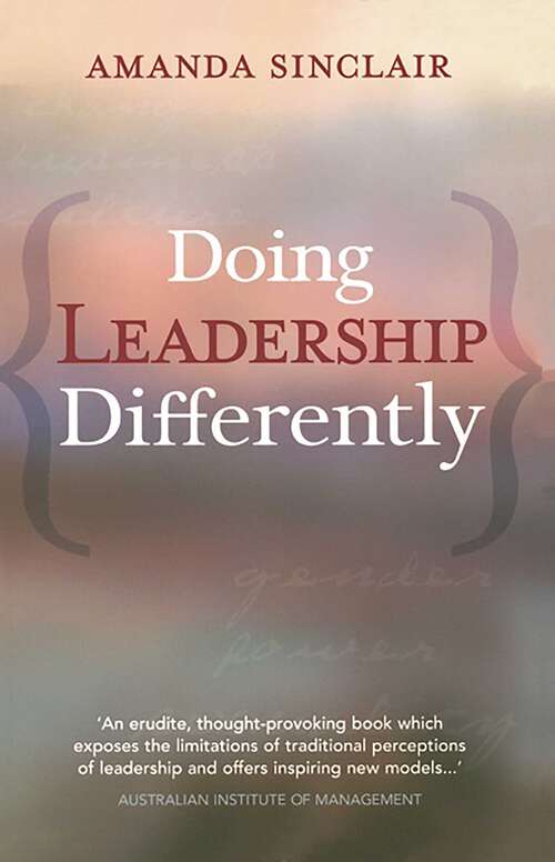 Book cover of Doing Leadership Differently: Gender, Power And Sexuality In A Changing Business Culture