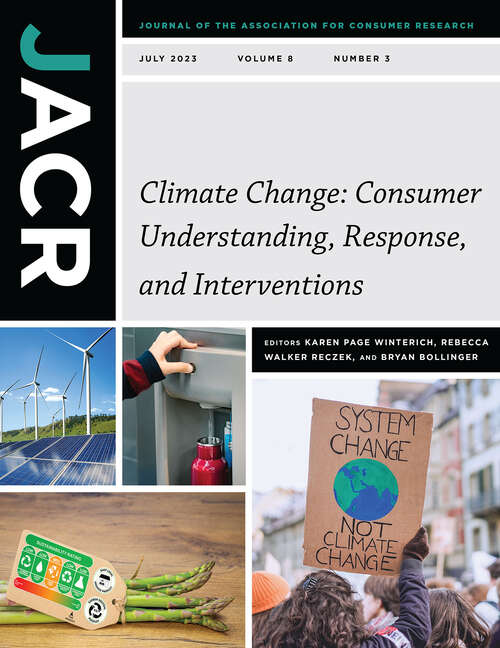 Book cover of Journal of the Association for Consumer Research, volume 8 number 3 (July 2023)