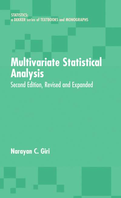 Book cover of Multivariate Statistical Analysis: Revised And Expanded (2)