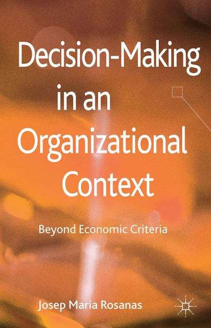 Book cover of Decision-Making in an Organizational Context