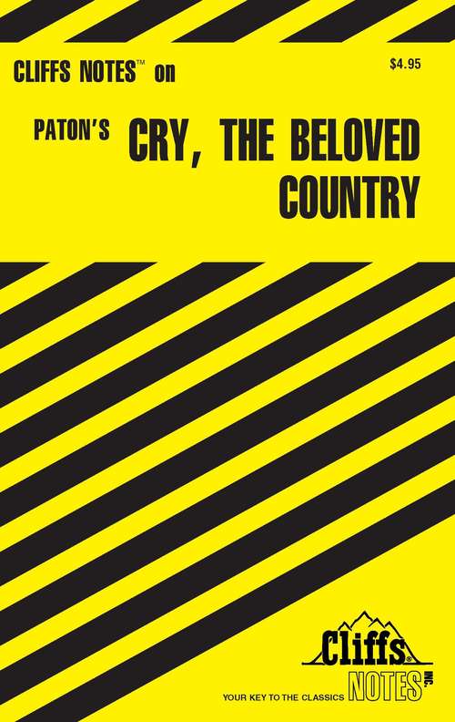 Book cover of CliffsNotes on Paton's Cry, the Beloved Country