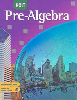 Book cover of Holt Pre-Algebra