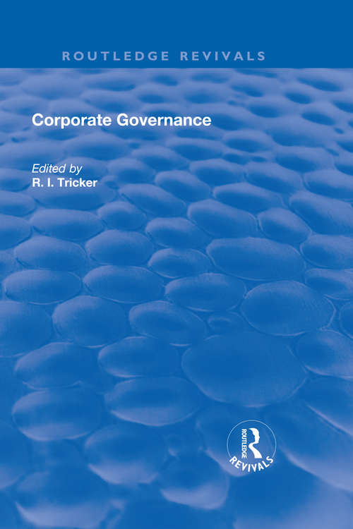 Book cover of Corporate Governance: Values, Ethics and Leadership (Routledge Revivals)