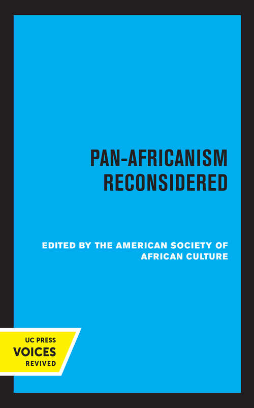 Book cover of Pan-Africanism Reconsidered