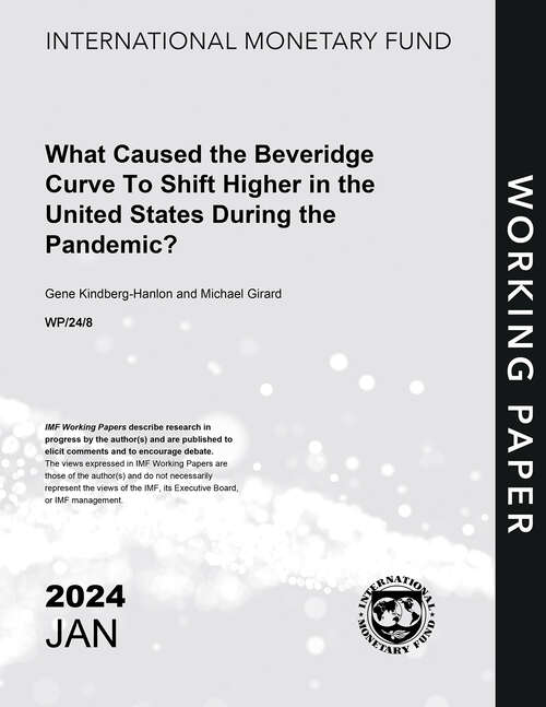 Book cover of What Caused the Beveridge Curve to Shift Higher in the United States During the Pandemic? (Imf Working Papers)