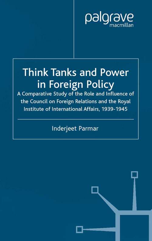 Book cover of Political Parties and Public Policy in the German L�nder: A Comparative Study Of The Role And Influence Of The Council On Foreign Relations And The Royal Institute Of International Affairs, 1939-1945