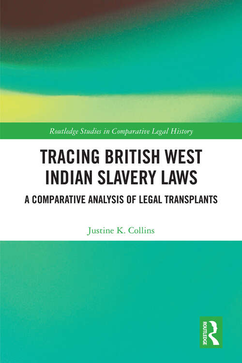 Book cover of Tracing British West Indian Slavery Laws: A Comparative Analysis of Legal Transplants (Routledge Studies in Comparative Legal History)