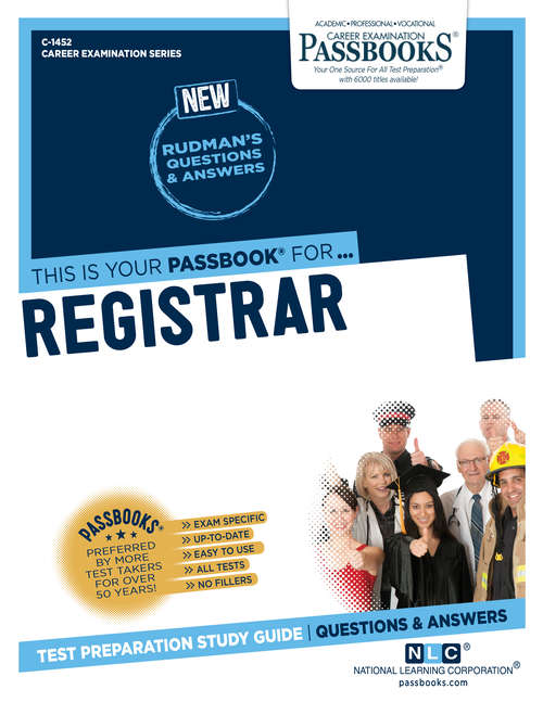 Book cover of Registrar: Passbooks Study Guide (Career Examination Series)