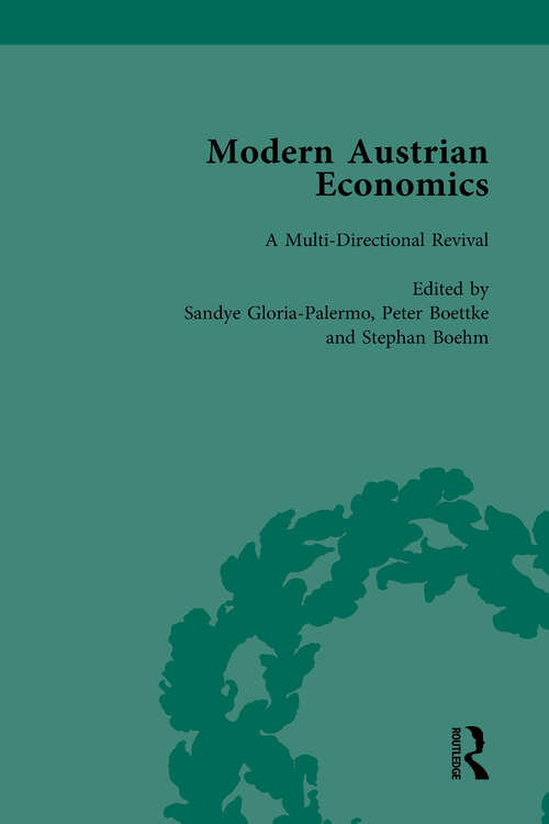 Book cover of Modern Austrian Economics Vol 1