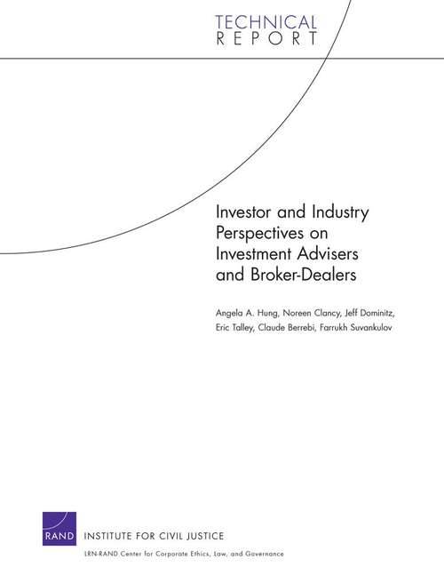 Book cover of Investor and Industry Perspectives on Investment Advisers and Broker-Dealers