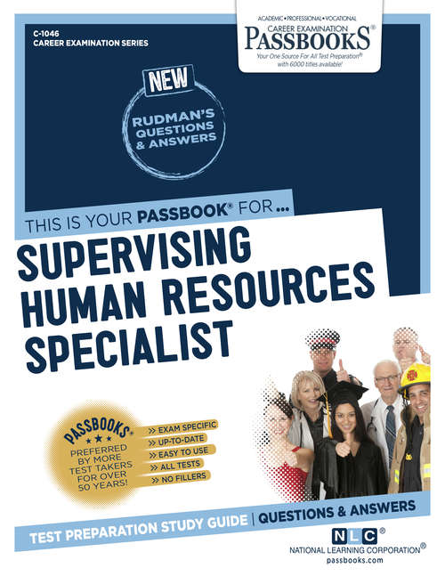 Book cover of Supervising Human Resources Specialist: Passbooks Study Guide (Career Examination Series)