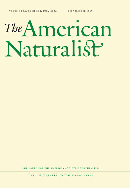 Book cover of The American Naturalist, volume 204 number 1 (July 2024)