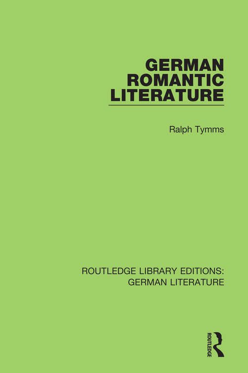 Book cover of German Romantic Literature