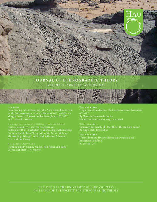 Book cover of HAU: Journal of Ethnographic Theory, volume 13 number 2 (Autumn 2023)