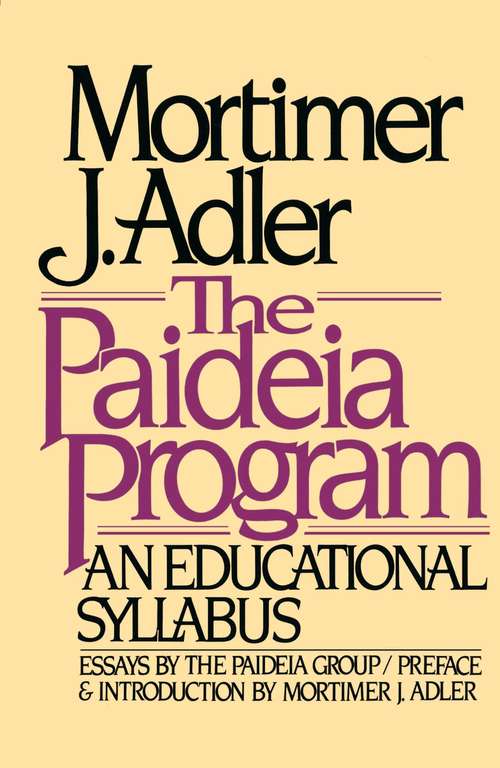 Book cover of Paideia Program: An Educational Syllabus